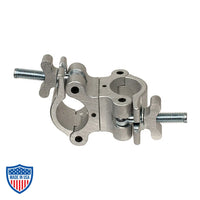 90-Degree Fixed Mega-Coupler for film grip rigging, supports 1-1/4" to 2" OD pipes, safe vertical working load 1100 pounds.