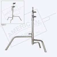 20-inch American Century Stand (C-Stand) with 2-Rise Spring Load and Stair Leg Full Base for film grip and rigging.