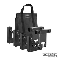 1" Square Stock Frame Kit for film grip rigging with sturdy black hardware and carrying bag.