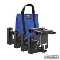 1" Square Stock Frame Kit for film grip rigging with blue carrying bag and Modern Studio Equipment branding