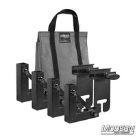 1" Square Stock Frame Kit with four metal brackets and carrying bag for film grip and rigging equipment