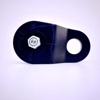 Black Film Micro Pulley CMI RP142 for rigging and grip applications with anodized aluminum sideplates and stainless steel axle