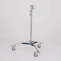 American Jr. Roller 2-Rise 1-inch x 25-inch R/M Leg for film grip and rigging with adjustable height and sturdy base on wheels.