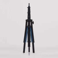 Black Steadicam Type Stand with 2-Rise Legs, 38" Footprint, for film grip rigging, featuring 12" straps and 1" x 24" legs.