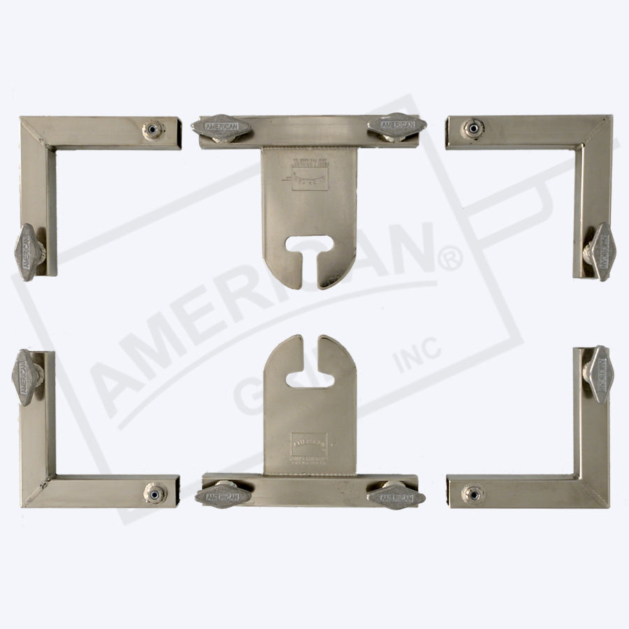 American 1-inch Square Tube Kit (Hardware Only) - 4 Corners and 2 Sliders with Ears
