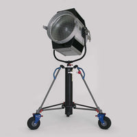 American Roadrunner 220 crank stand for film grip and rigging with adjustable height and wheeled base.