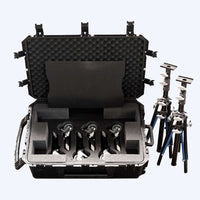 American DD Black Stand Kit for Sliders with Dana Dolly, rise stand, SKB case, and black aluminum legs for film grip and rigging