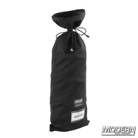 Black storage bag for film grip rigging 12' x 12' Natural Bounce muslin, featuring webbing, grommets, and ties along all sides.