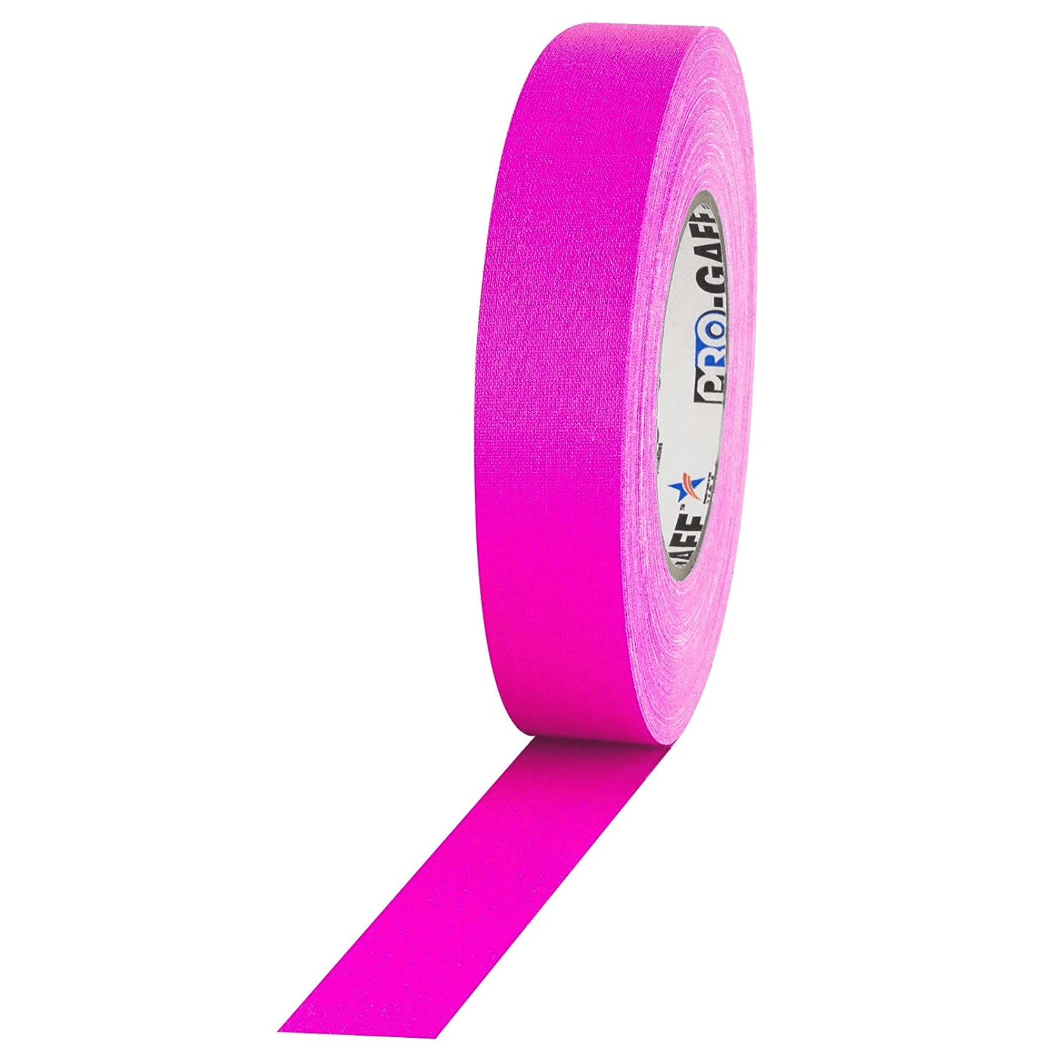 Pro Tapes® 1-inch Gaff Tape in high visibility pink for film grip, rigging, and bundling camera cables and equipment.