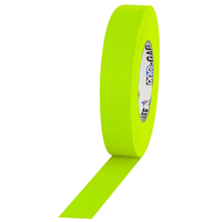 Pro Tapes® 1-inch neon green gaff tape for film grip and rigging jobs, high visibility, matte cloth, rubber adhesive system