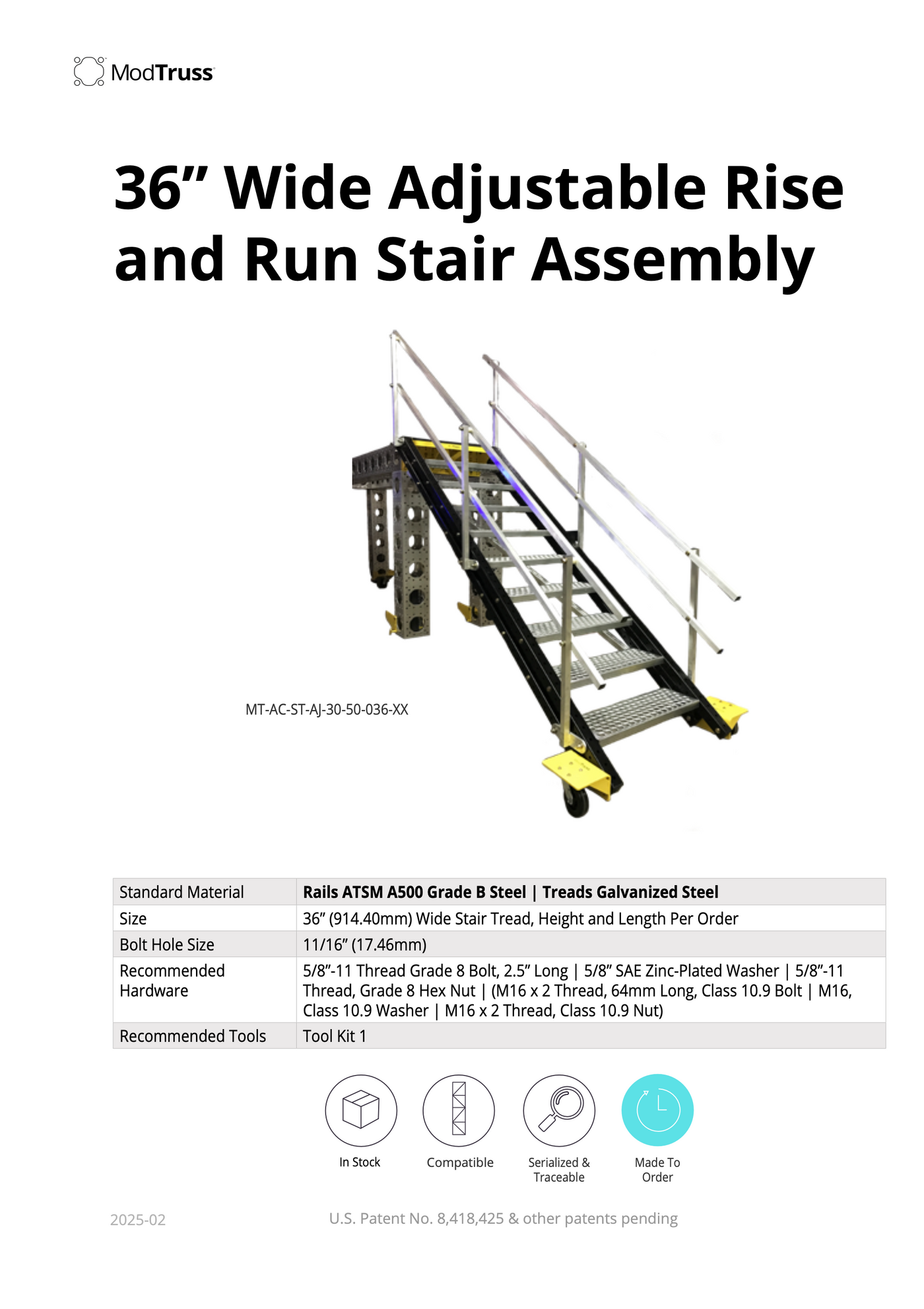 ModTruss Adjustable Height Stair Assemblies