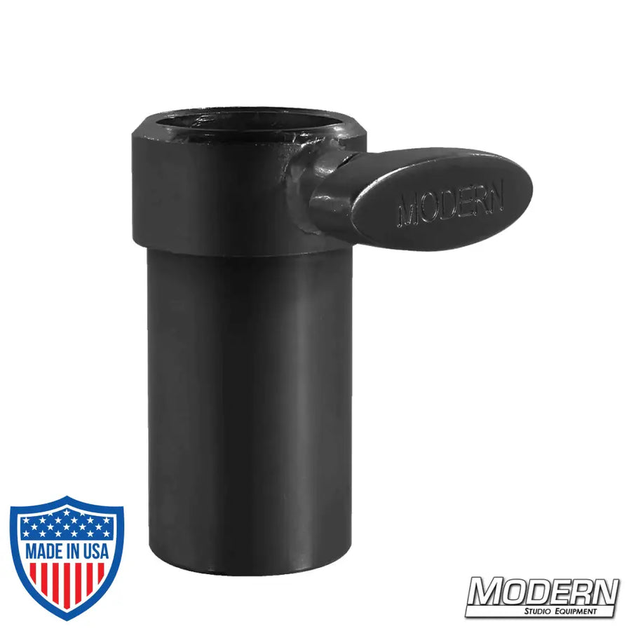 Black zinc adapter bracket for 1-1/2 to 1-1/4 inch film grip rigging by Modern Studio Equipment
