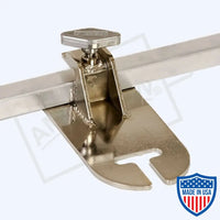 American 1-inch square tube removable slider with ear for film grip rigging.