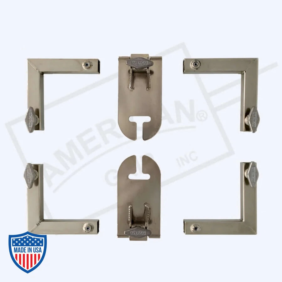 American 1" Square Tube Kit with 4 Corners and 2 Removable Ear Sliders for film grip rigging hardware