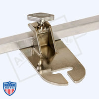 American 1" square tube removable slider with ear for film grip rigging.