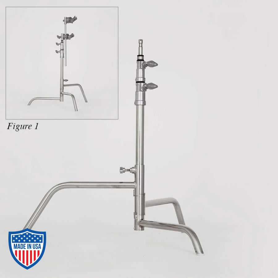 American 20" Century Stand (C-Stand) 2-Rise Non-Spring Load - Full Base, film grip rigging equipment for versatile support.