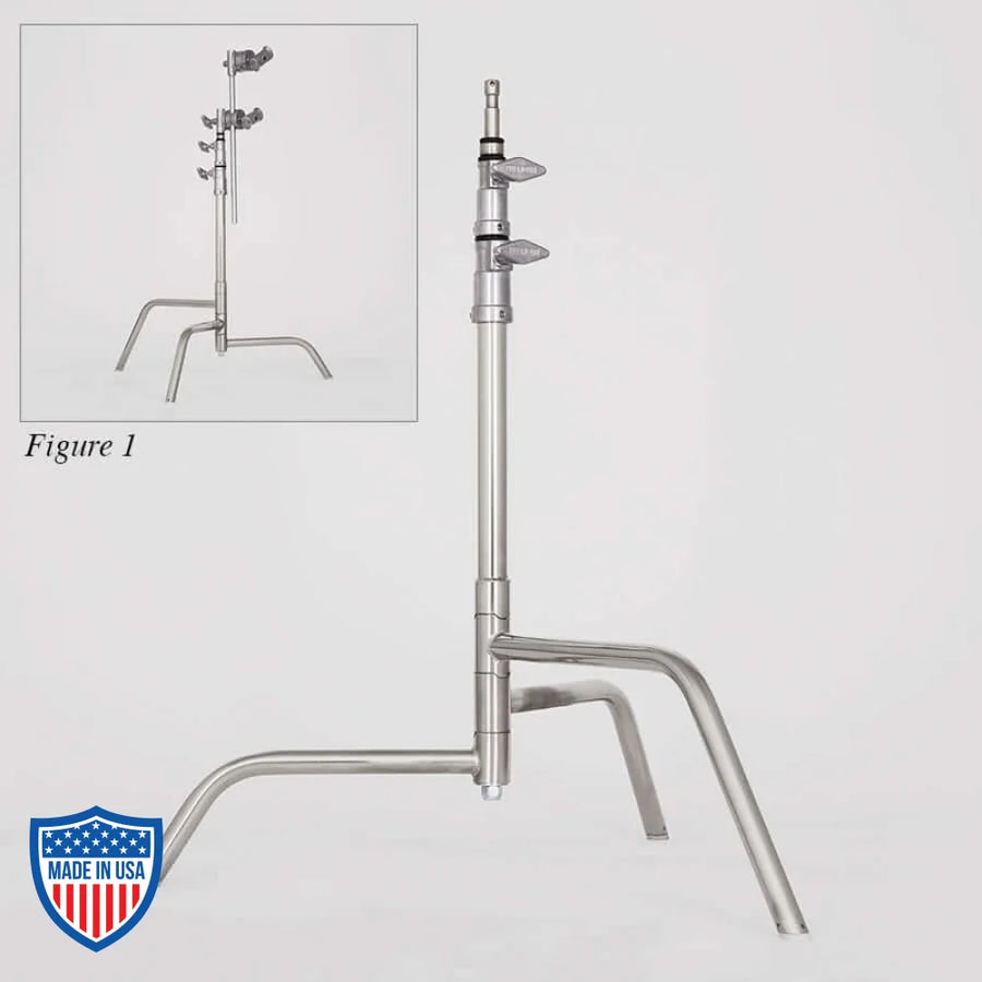 American 20" Century Stand (C-Stand) 2-Rise Spring Load Full Base for film grip and rigging, no head & arm included.