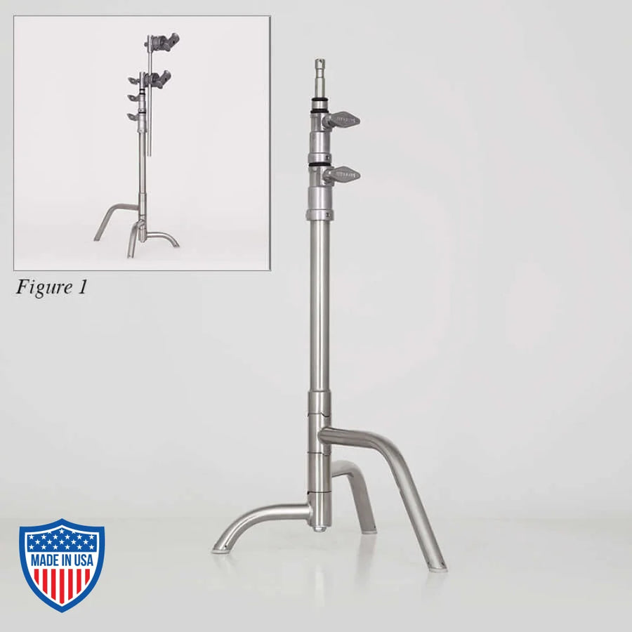 American 20" Century C-Stand 2-Rise Spring Load with Mini Base for film grip and rigging, figure 1 image
