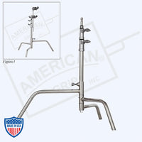 20" American Century Stand (C-Stand) with 2-Rise Spring Load and Stair Leg Full Base for film grip and rigging.