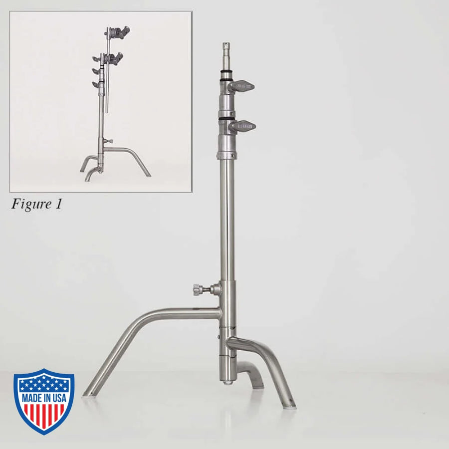 American 20" Century Stand Mini Base, 2-Rise Spring Load with Stair Leg for film grip and rigging.