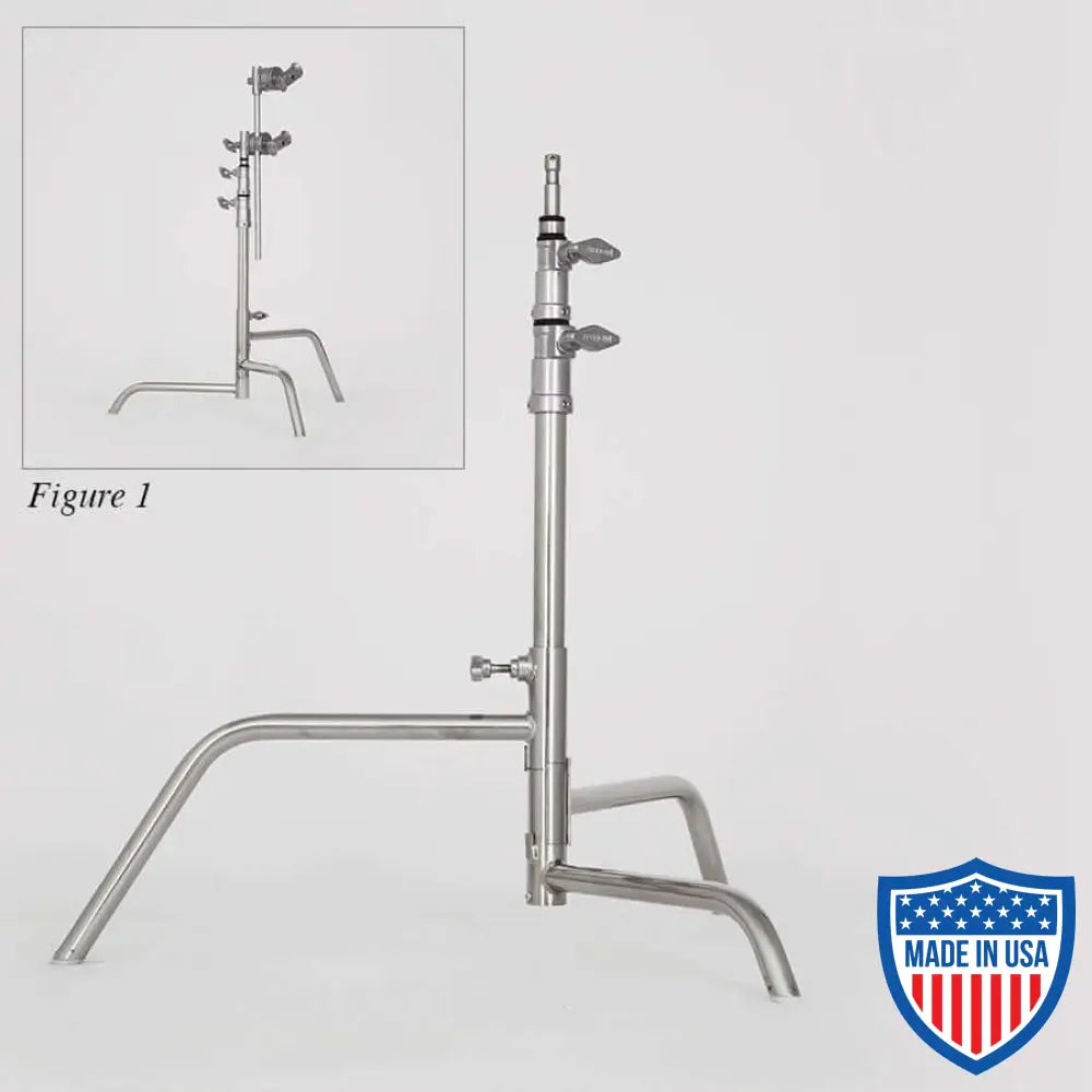 American 20-inch Century Stand (C-Stand) 2-Rise Non-Spring Load - Full Base, film grip rigging equipment for versatile support.