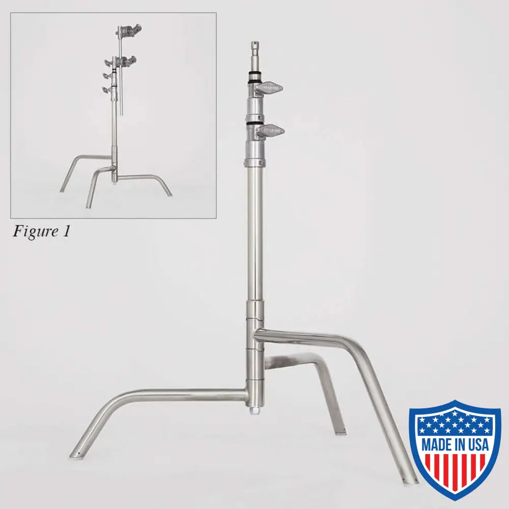 American 20-inch Century Stand (C-Stand) 2-Rise Spring Load Full Base for film grip and rigging, no head & arm included.