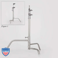 American 24" Century Stand (C-Stand) 2-Rise Non-Spring Load with Full Base, ideal for film grip and rigging setups.