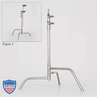American 24" Century Stand (C-Stand) 2-Rise Spring Load, full base, ideal for film grip and rigging, no head and arm included.