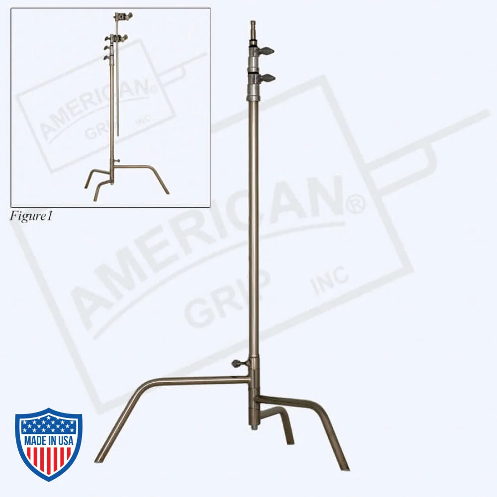 American 40" Century Stand (C-Stand) with 2-Rise Removable Base for film grip and rigging, no head and arm included