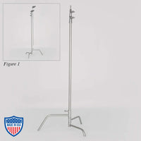 American 60" Century Stand (C-Stand) 2-Rise Non-Spring Load - Full Base for film grip rigging shown without head & arm.