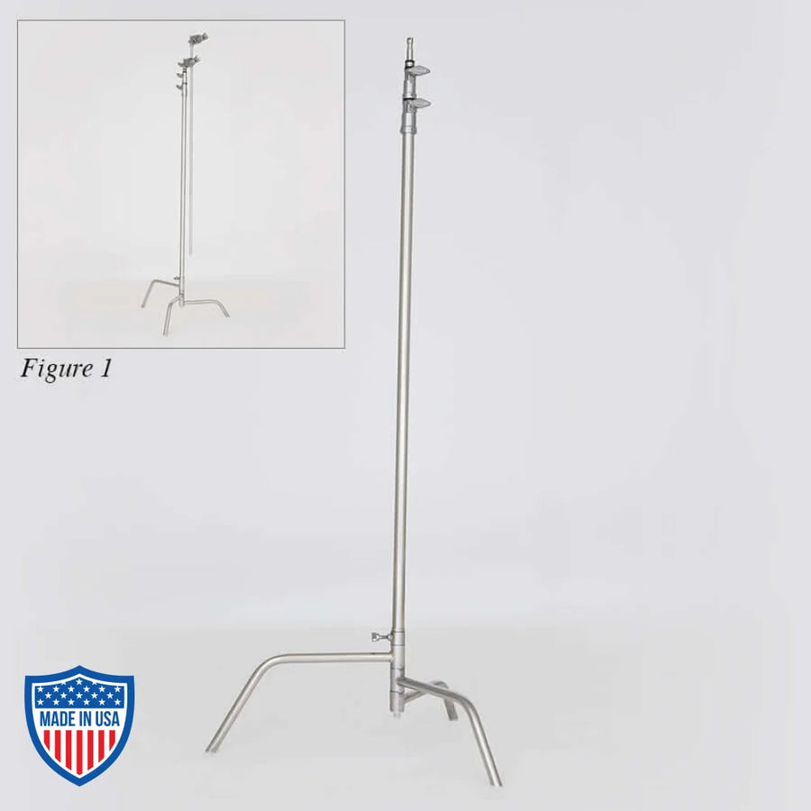 American 60" Century Stand (C-Stand) 2-Rise Removable Base for film grip and rigging, shown without head & arm on white background.