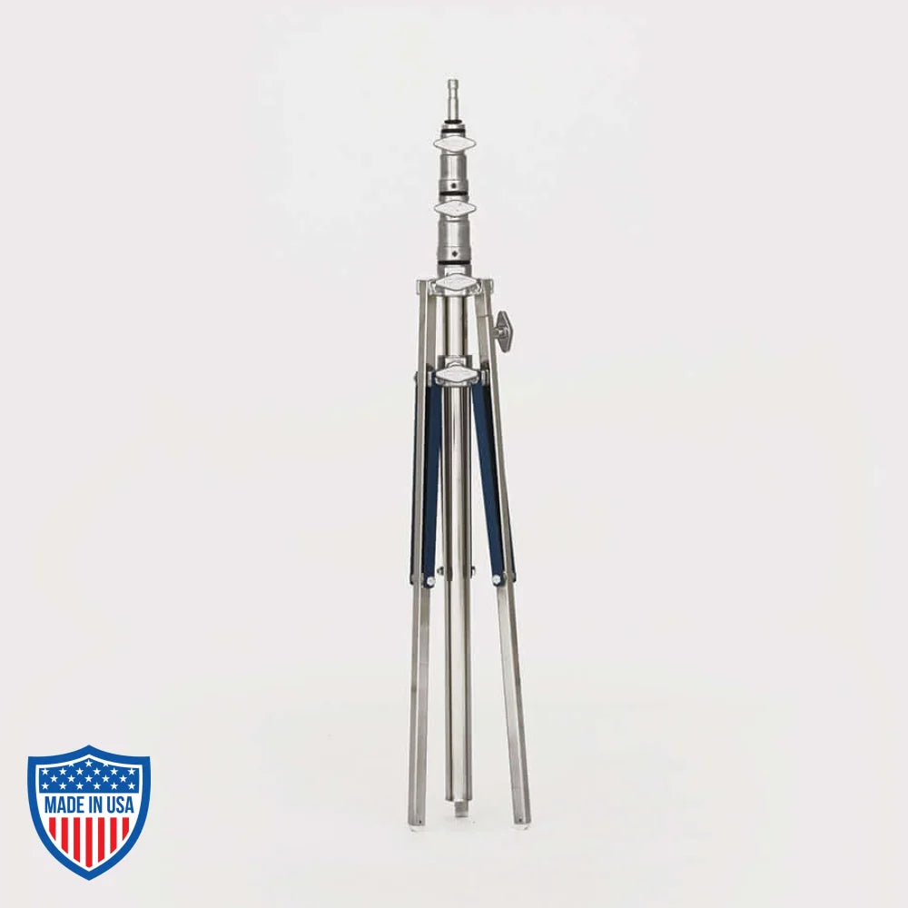 American Baby 2-Rise Steel Risers, 3/4" x 30", for film grip and rigging, footprint 45", height 40"-9'4", weight 14.25 lbs.