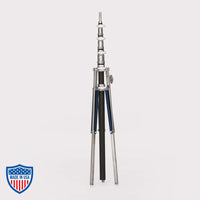 American Baby 3-Rise R/M Leg stand for film grip and rigging, 3/4" x 30", footprint 45"es, min height 44"es, max height 12'5".