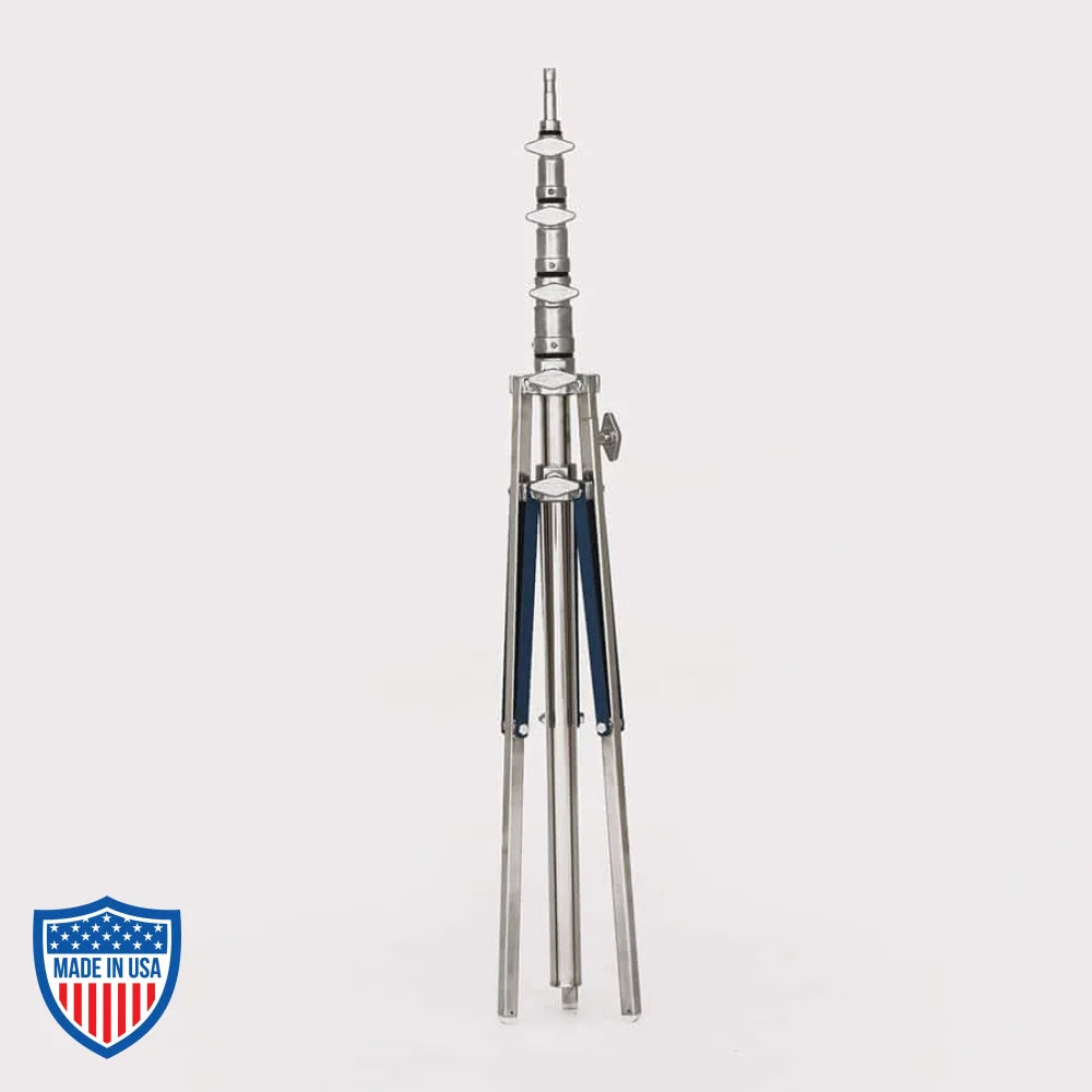 American Baby 3-Rise R/M Leg 3/4" x 30" steel riser for film grip rigging with adjustable height.