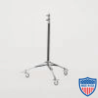 American Baby Roller 2-Rise film grip rigging stand, 3/4-inch x 24-inch leg, adjustable height from 4'2" to 9'8", footprint 4', weight 12.5 lbs.