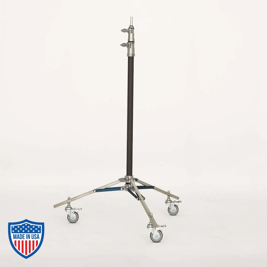 American Baby Roller 2-Rise 3/4" x 20" Leg for film grip rigging with adjustable height and sturdy footprint.