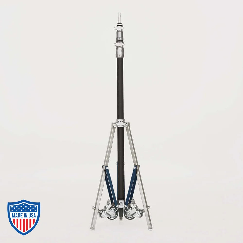 American Baby Roller 2-Rise 3/4" x 24" Leg for film grip and rigging with adjustable height, shown on white background.