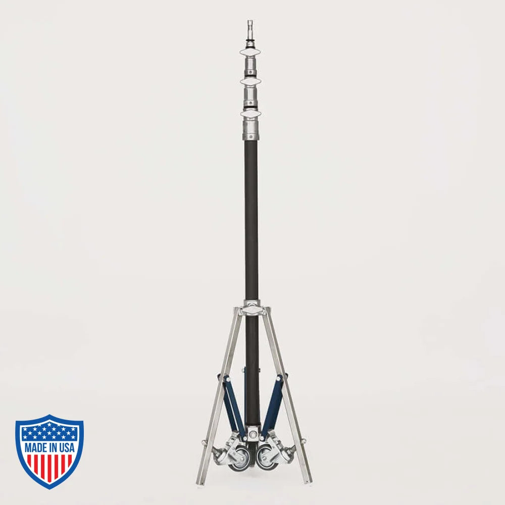 American Baby Roller 3-Rise 3/4" x 20" Leg, film grip rigging equipment on white background