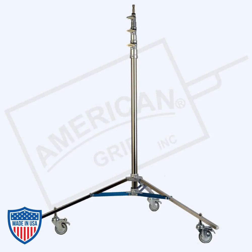 American Baby Roller 3-Rise 3/4" x 24" Leg Steel Risers for film grip and rigging.
