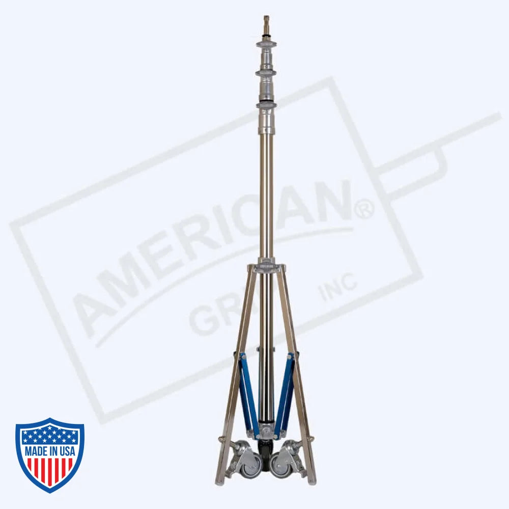American Baby Roller 3-Rise 3/4" x 24" Steel Leg with 4' to 12'6" adjustable height for film grip and rigging tasks