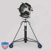 American BlackBird 220 crank stand for film grip rigging, min height 6', max height 17'10", with 8' footprint and 180 lbs weight