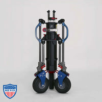 American BOA Low Crank 220 film grip rigging stand, footprint 5'2", min height 41", max height 6', weight 120 lbs, boxing fee $293