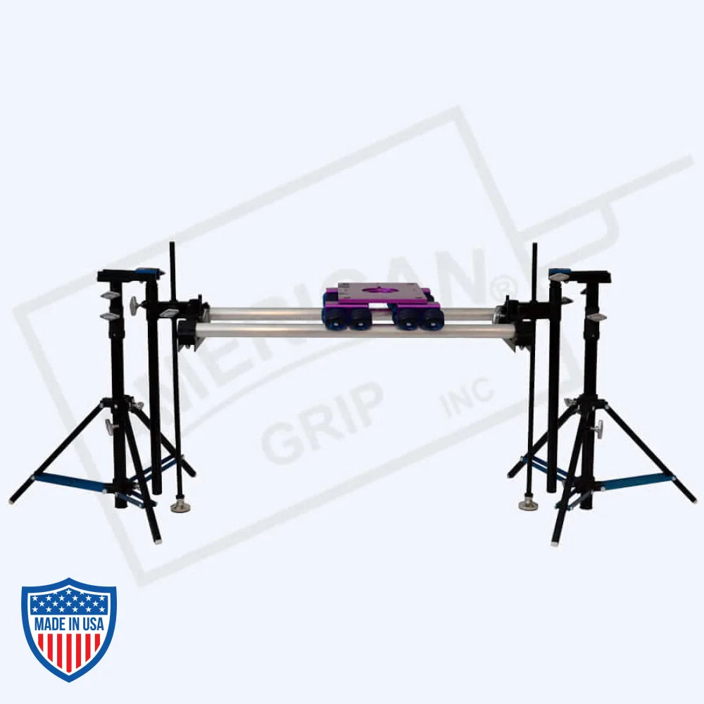 American DD Black Drop Down Slider Kit with adjustable drop down, leveling pad, and SKB box. Ideal for film grip and rigging.