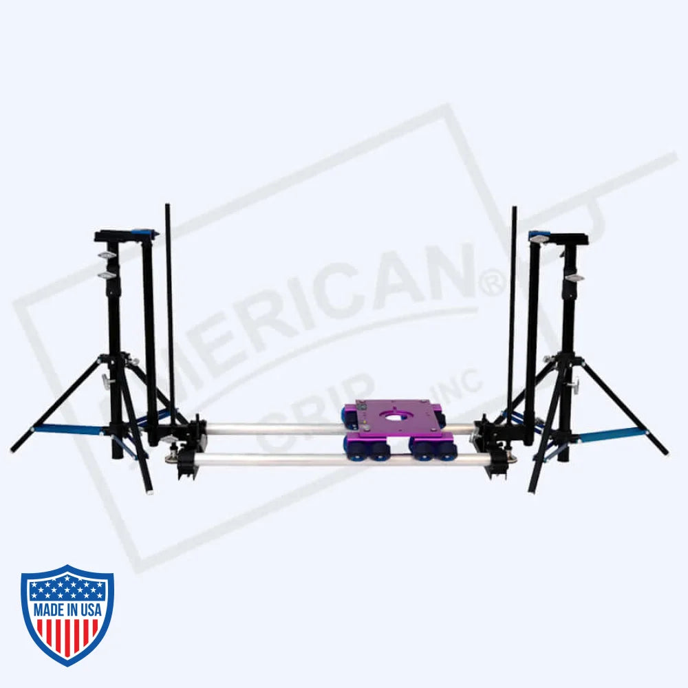 American DD Black Drop Down Slider Kit with adjustable drop down, leveling pad, and SKB box for film grip and rigging.