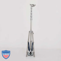 American H/D High Roller 4-Rise stand, ideal for film grip and rigging, 1-1/4 in. x 36 in. leg, min height 6'2", max height 22'2".