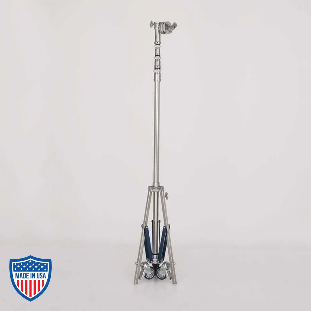 American High High Roller 3-Rise Jr.Grip Head R/M Leg film grip rigging stand, adjustable up to 20'9", 42 lbs