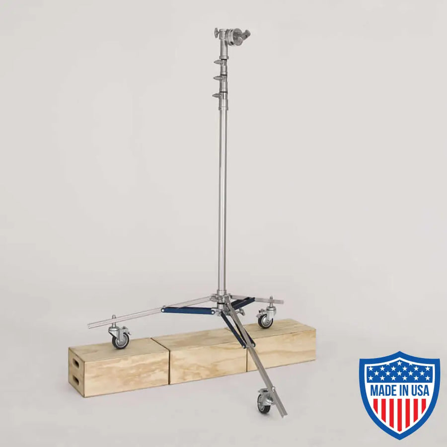 American High Roller 3-Rise Jr.Grip Head with R/M Leg, ideal for film grip and rigging, 5' to 18'4" height, 41 lbs weight.
