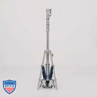 American Jr. Roller 2-Rise rigging stand with 1" x 25" R/M legs, max height 10'3", ideal for film grip and rigging setups