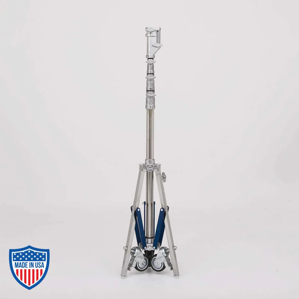 American Jr. Roller 3-Rise 1" x 25" R/M Leg - film grip rigging equipment for professional use. Min Height 4'10", Max Height 13'6".