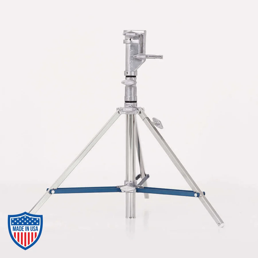 American Low Combo 1-Rise tripod stand for film grip and rigging, 3/4" x 22", footprint 34", height 29" to 4', weight 12 lbs.